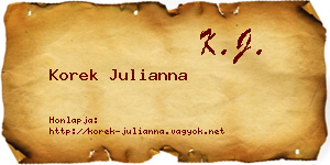 Korek Julianna névjegykártya